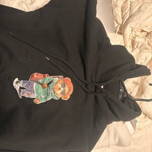Pull&Bear Black Hoodie with Bear Design